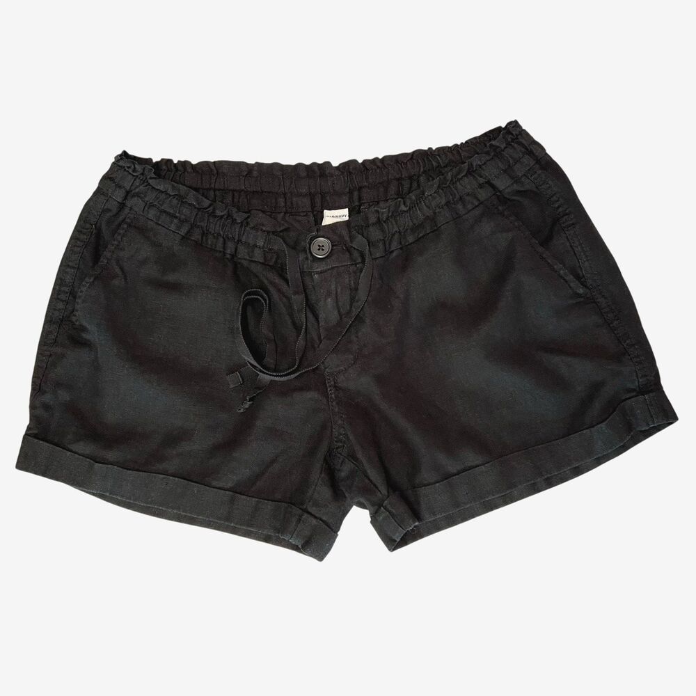 Old Navy Linen Blend Cuff Low Rise Shorts Women Petite 4P Drawstring Beach Boho